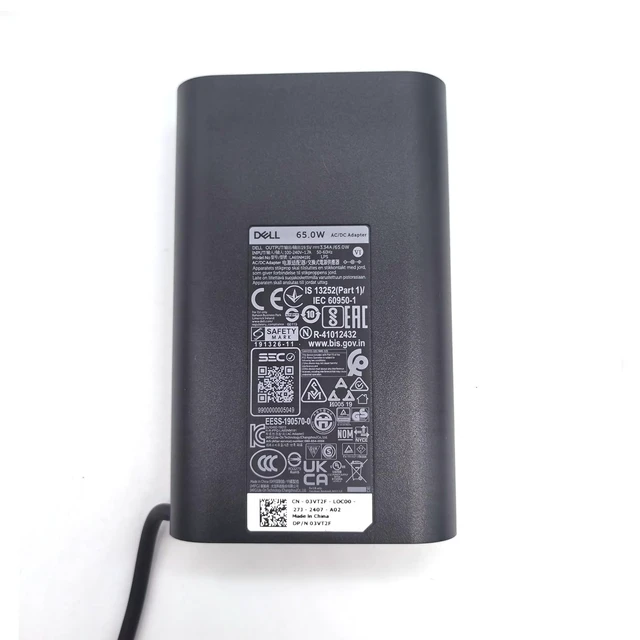 Alt view image 6 of 7 - Laptop Charger 65W watt Barrel 7.4mm tip, Latitude 5280 5290 5490 5491 5285 5289 5480 5488 5580 5590 5591 AC Power Adapter 19.5V 3.34A, Black, LA65NM191