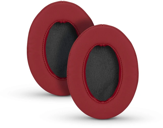 Main image of Ear Pads for ATH M50X, M50XBT, M40X, M30X, HyperX, SHURE, Turtle Beach, AKG, ATH, Philips, JBL, Fostex Replacement Memory Foam Earpads & Fits Many Headphones (See List), Dark Red Oval