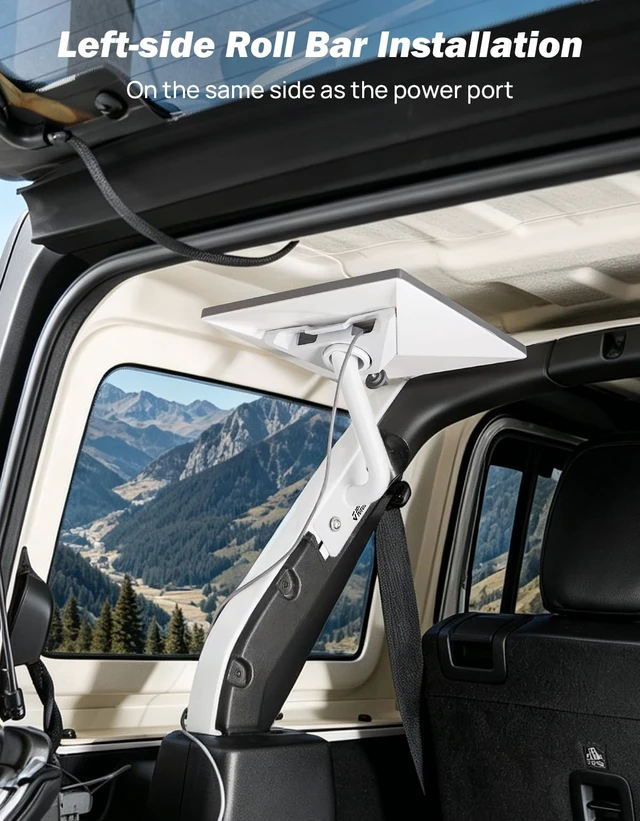 Alt view image 2 of 7 - Mount for Starlink Mini Compatible Only with 20182026 Wrangler 4-Door (JLU) Models (Only for Hard Top) Black (Patent Pending)