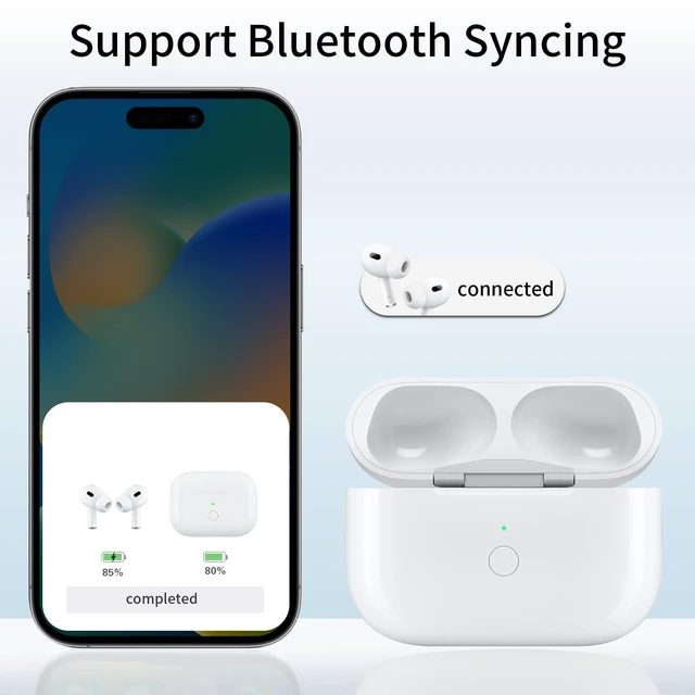 Alt view image 5 of 7 - USB-C Charging Case for AirPods Pro 1st & 2nd Gen Wireless Hallsensor auto popup connect, tricolor LED status indicator, dropproof ABS shell, dualmode wiredwireless power supply