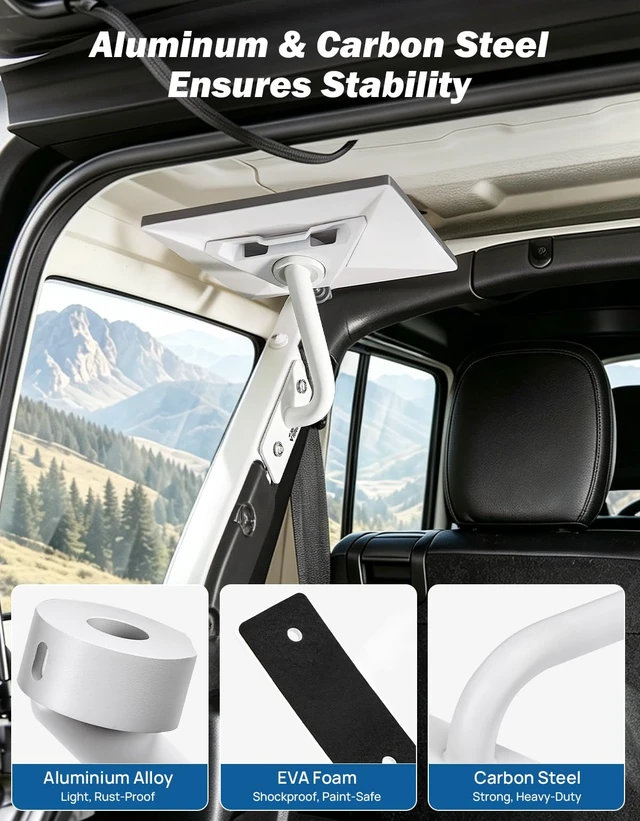 Alt view image 4 of 7 - Mount for Starlink Mini Compatible Only with 20182026 Wrangler 4-Door (JLU) Models (Only for Hard Top) Black (Patent Pending)