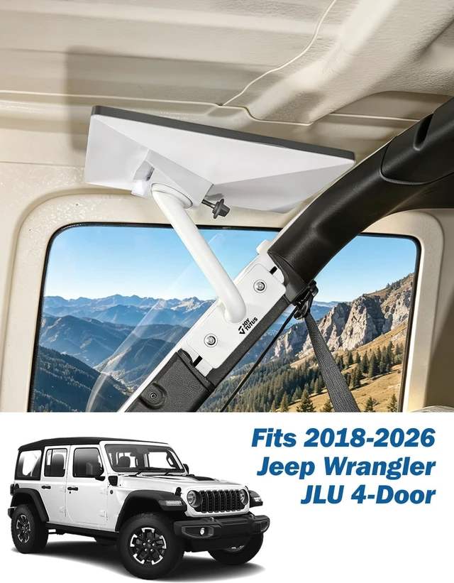 Alt view image 5 of 7 - Mount for Starlink Mini Compatible Only with 20182026 Wrangler 4-Door (JLU) Models (Only for Hard Top) Black (Patent Pending)