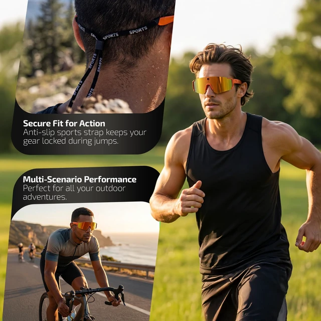 Alt view image 7 of 7 - AI Smart Glasses with 32MP & 1200P Video Camera,Waterproof Recording,Voice Assistant,Open-Ear Audio,Dual Mic Noise Reduction,EIS Stabilization,Lightweight & Comfortable Outdoor Sports (Orange)