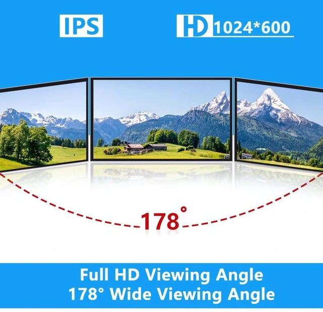 Alt view image 5 of 7 - 7-Inch Screen for Raspberry Pi, 1024x600 IPS LCD Display, HDMI Portable Monitor for Pi 5/4B/3B+/3B, Win11/10/8/7, Free-Driver