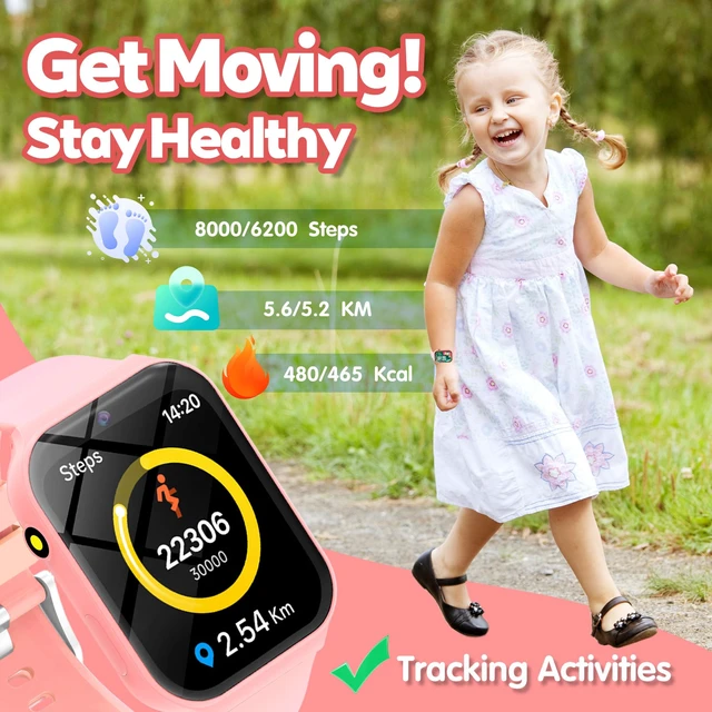 Alt view image 4 of 7 - Smart Watch for Kids, Kids Watch with 18 Puzzle Games Sleep 1.83" HD Touch Pedometer DIY Dial Alarm Clock Timer Stopwatch Calendar Flashlight No APP/Phone, 12/24 hr Gift for Kid Christmas Birthday
