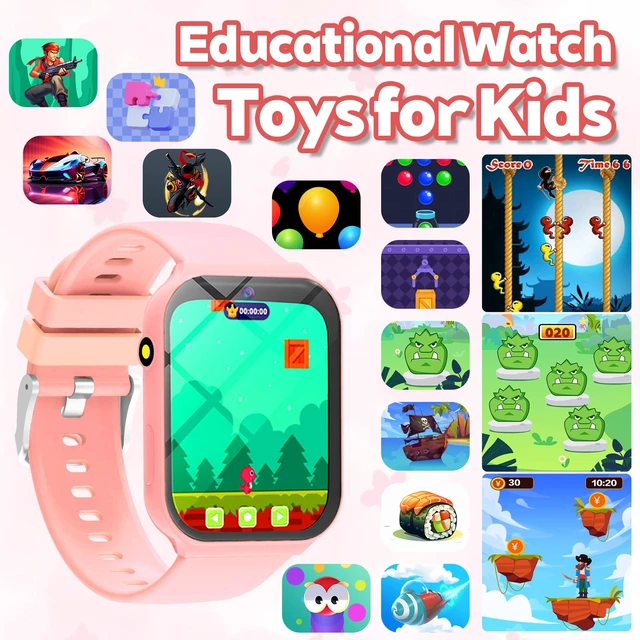 Alt view image 5 of 7 - Smart Watch for Kids, Kids Watch with 18 Puzzle Games Sleep 1.83" HD Touch Pedometer DIY Dial Alarm Clock Timer Stopwatch Calendar Flashlight No APP/Phone, 12/24 hr Gift for Kid Christmas Birthday