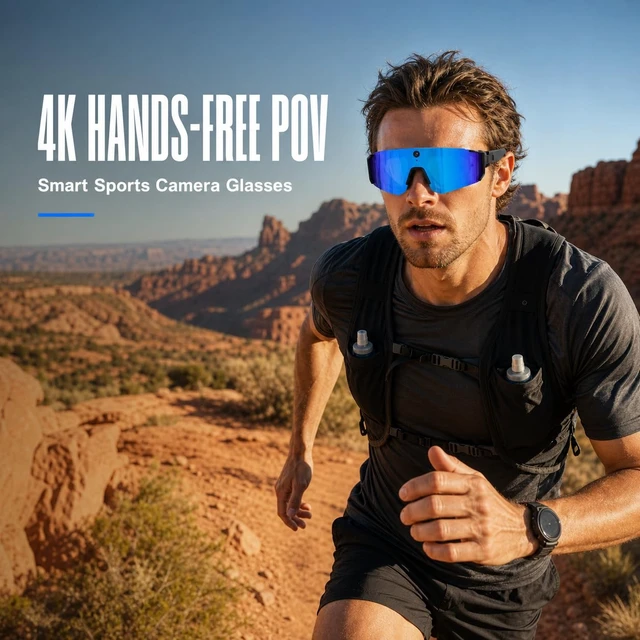 Alt view image 2 of 7 - AI Smart Glasses with 8MP Camera, Open-Ear Audio, Bluetooth 5.4 Real-time translation, photochromic lenses, voice assistant support, lightweight design, for travel, cycling, work