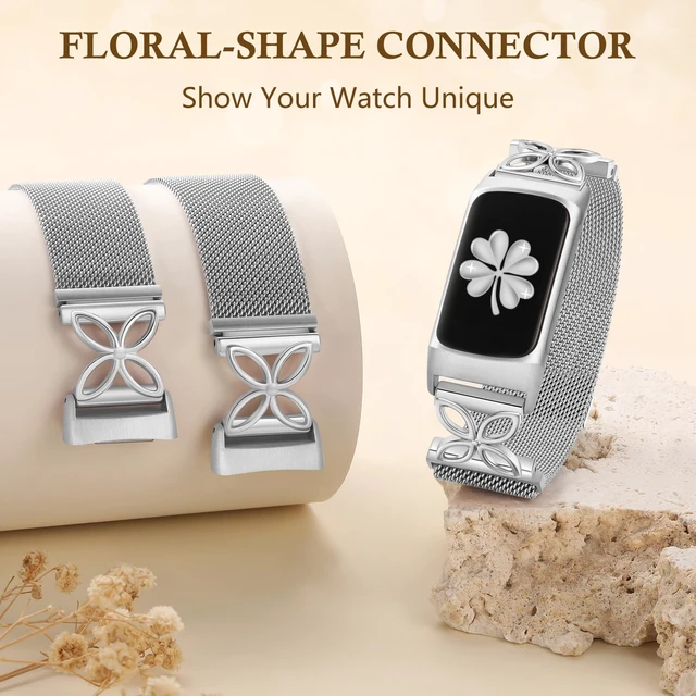 Alt view image 5 of 7 - Metal Bands Compatible with Fitbit Charge 6/ Charge 5 Bands for Women Men, Stylish Cute Adjustable Breathable Watch Bracelet Sport Watch Strap Replacement Wristbands for Charge 6/Charge 5 Band