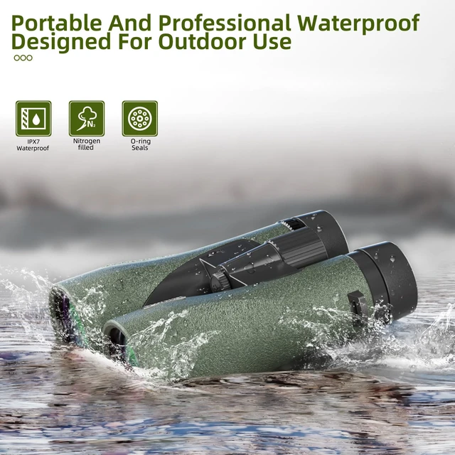 Alt view image 5 of 7 - 12X50 Professional HD Binoculars for Adults High Powered with Phone Adapter Super Bright BAK4 Optics, IPX7 Waterproof, Large View, Clear Low Light Vision, for Bird Watching Hunting Cruise Travel Sport