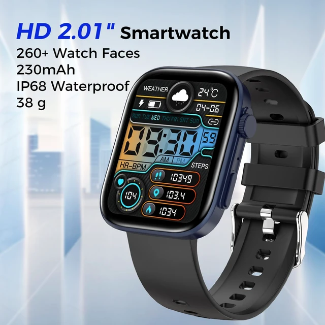 Alt view image 4 of 7 - Smart Watches for Men Women, Make/Answer Calls, 2.01" HD Screen with 260+ Watch Faces, Heart Rate/SpO2/Sleep Monitor, 123 Sports Modes, Long Battery Life Fitness Watch Compatible with iPhone Android