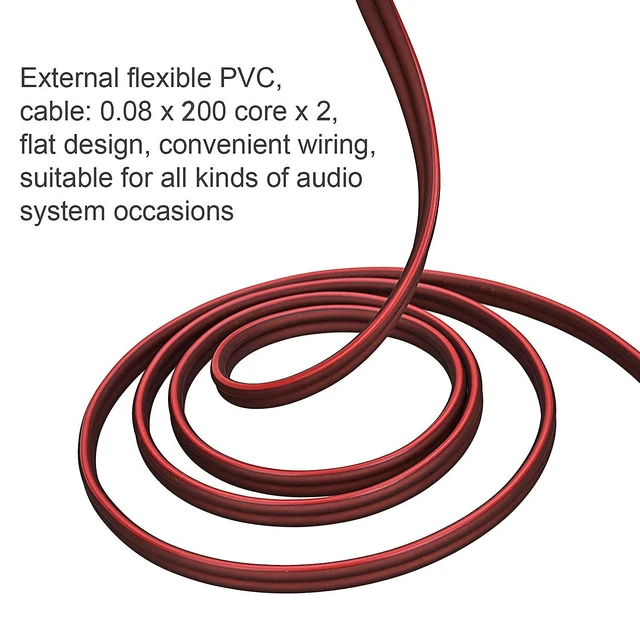 Alt view image 5 of 7 - 1/4" Gold-Plated TS Mono Plug to Bare Wire Speaker Cable - 14AWG OFC, Double PVC Shielded for Guitar, Mic & DJ Gear Hi-Fi Audio, Durable Anti-Corrosion(16.4FT 2PCS)