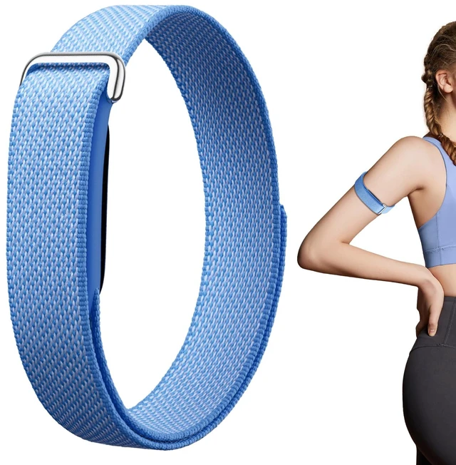 Main image of Elastic Nylon Sport Bicep Bands Compatible with Google Fitbit Air Band Breathable Arm/Ankle/Wrist Straps for Fitbit Air Fitness Tracker, Adjustable Replacement Fitbit Air Bicep Band for Women Men