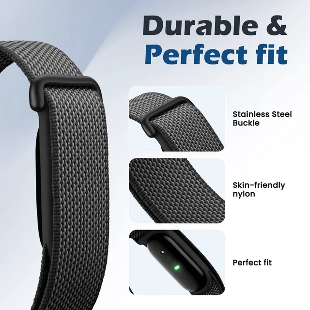 Alt view image 4 of 7 - Elastic Nylon Sport Bicep Bands Compatible with Google Fitbit Air Band Breathable Arm/Ankle/Wrist Straps for Fitbit Air Fitness Tracker, Adjustable Replacement Fitbit Air Bicep Band for Women Men