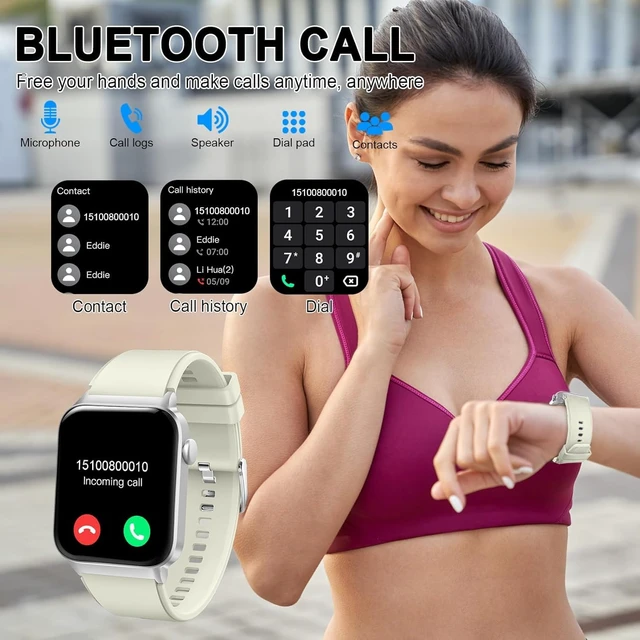 Alt view image 2 of 7 - Smart Watch, 1.96" HD Smartwatch for Men Women (Answer/Make Calls), Fitness Watch with Heart Rate/Sleep/IP68 Waterproof/120+ Sports Modes, Pedometer, Android Smart Watch for Android