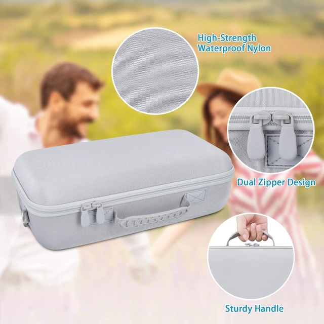 Alt view image 4 of 7 - for Bose SoundLink Max Portable Speaker Hard Travel Case, White EVA Hard Shell, Dedicated Compartment, Accessory Storage, Silicone Hand Strap, Detachable Shoulder Strap, Shock Protection
