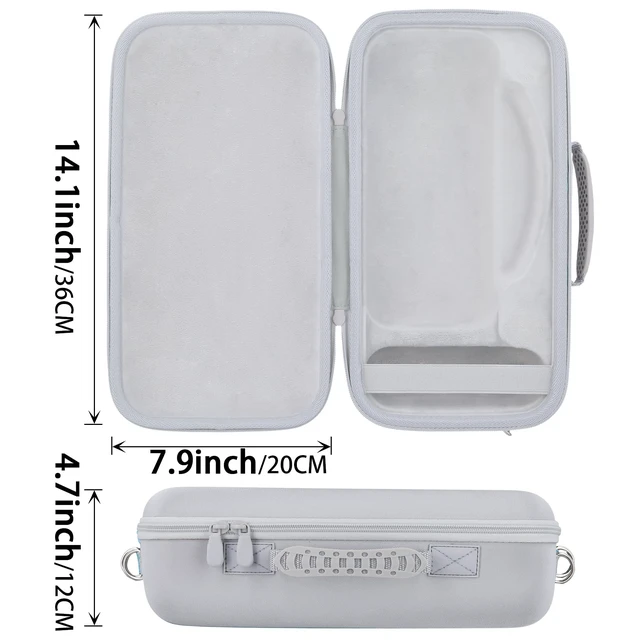 Alt view image 5 of 7 - for Bose SoundLink Max Portable Speaker Hard Travel Case, White EVA Hard Shell, Dedicated Compartment, Accessory Storage, Silicone Hand Strap, Detachable Shoulder Strap, Shock Protection