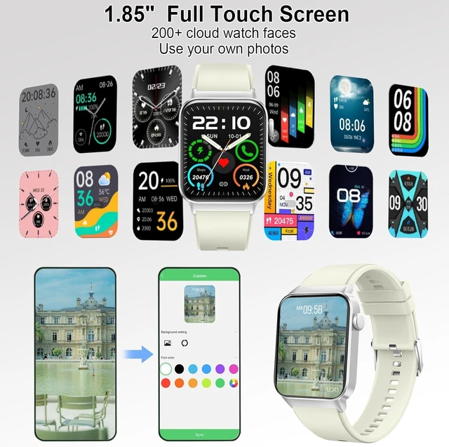Alt view image 5 of 7 - Smart Watch, 1.96" HD Smartwatch for Men Women (Answer/Make Calls), Fitness Watch with Heart Rate/Sleep/IP68 Waterproof/120+ Sports Modes, Pedometer, Android Smart Watch for Android