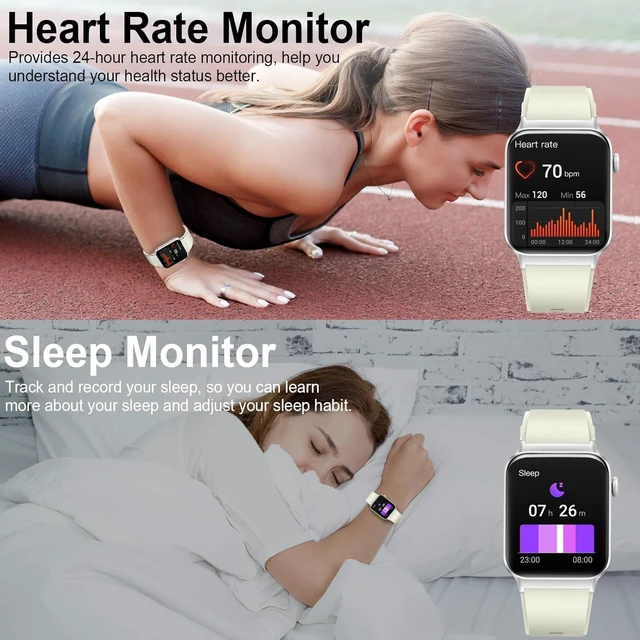 Alt view image 7 of 7 - Smart Watch, 1.96" HD Smartwatch for Men Women (Answer/Make Calls), Fitness Watch with Heart Rate/Sleep/IP68 Waterproof/120+ Sports Modes, Pedometer, Android Smart Watch for Android