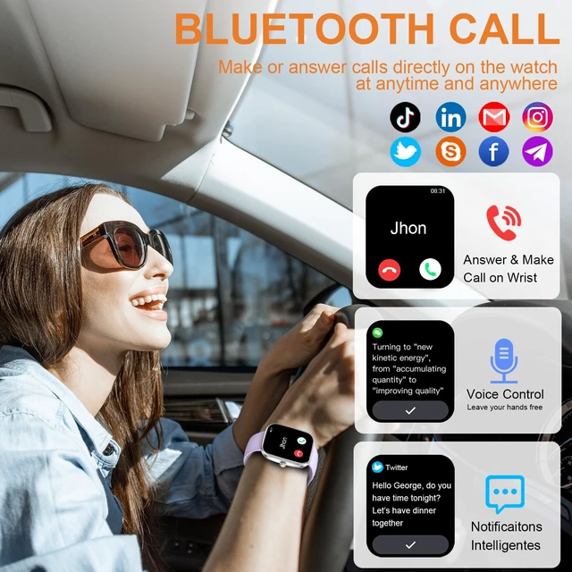 Alt view image 3 of 7 - Smart Watch for Men Women, 1.91"Smartwatch (Answer/Make Call) Purple Fitness Tracker with 100+ Sport Modes, IP68 Waterproof, Heart Rate/Sleep Monitor/Pedometer, Activity Tracker for Android iOS