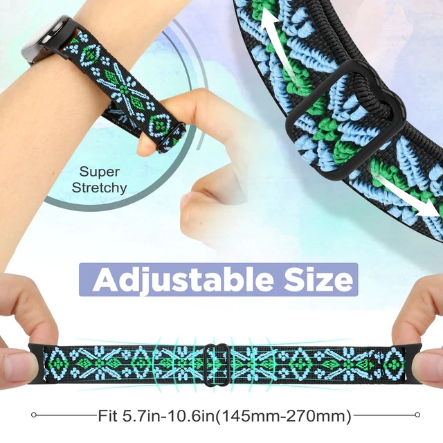 Alt view image 4 of 7 - Elastic Bands Compatible with Xiaomi Smart Band 10/9/8 for Women Men, Stretchy Solo Loop Soft Nylon Elastic Strap Replacement Wristband for Xiaomi Mi Band 10/9/83 PCS
