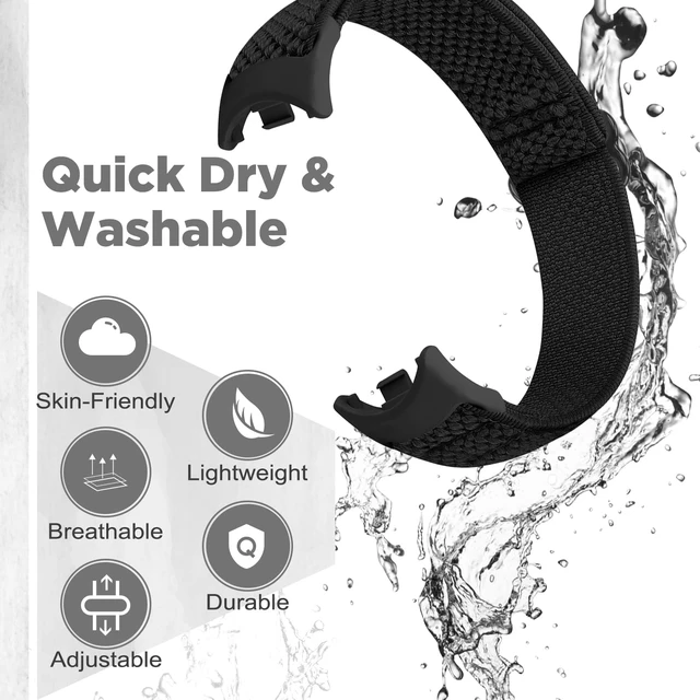 Alt view image 3 of 7 - Elastic Bands Compatible with Xiaomi Smart Band 10/9/8 for Women Men, Stretchy Solo Loop Soft Nylon Elastic Strap Replacement Wristband for Xiaomi Mi Band 10/9/83 PCS