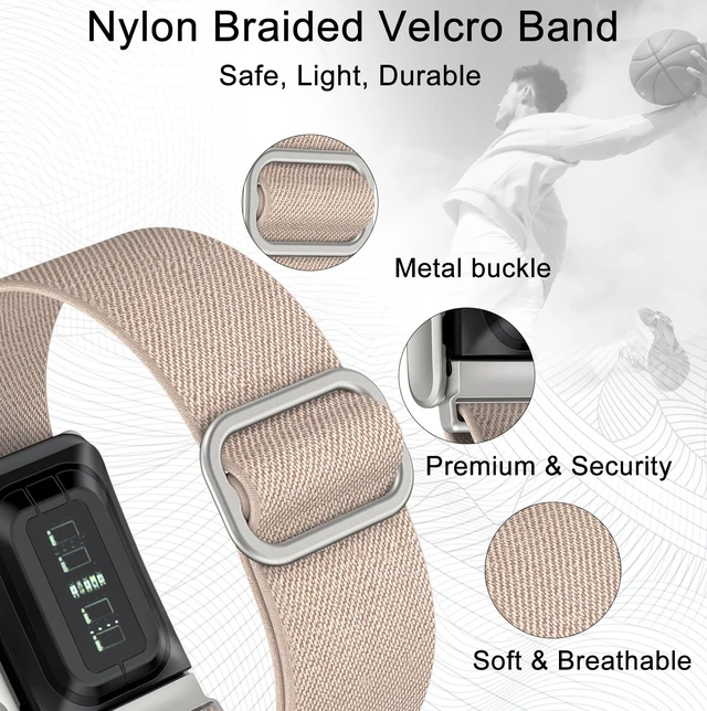 Alt view image 2 of 7 - Nylon Sport Band Compatible with Whoop 5.0 Bands One, Peak and Life/MG, Breathable Nylon Adjustable Waterproof Replacement Wristbands Straps for Whoop Band 5.0 Not Compatible with Gen 4