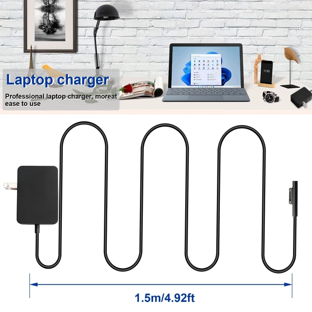 Alt view image 7 of 7 - Surface 24W 15V 1.6A Go Charger, Power Supply Adapter Compatible with Microsoft Surface Go/2/3/ Surface Pro 4 Core m3/Surface Pro 3 Core m3 AC Power Adapter