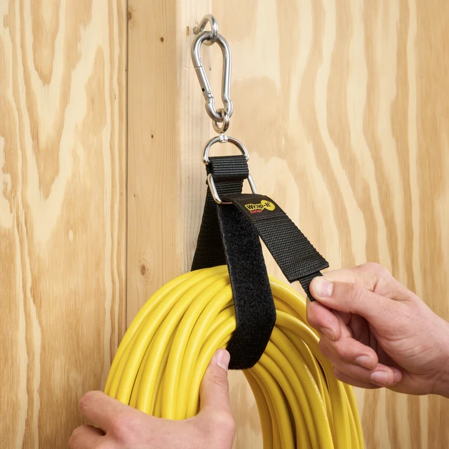 Alt view image 3 of 7 - Hook 'n Hang Straps - 18" (2-Pack) Blaze Orange Hose and Extension Cord Storage Accessories for Garage Organizing