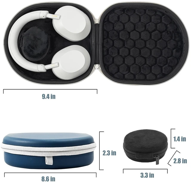 Alt view image 2 of 7 - Hard Travel Case for Sony Headphones -Navy Fits WH-CH720N/WH-CH710N/WH-CH520/WH-CH510/WH-1000XM5/WH-1000XM4/WH-XB910N & Bose 700, Carrying Bag with 2 Dust Covers