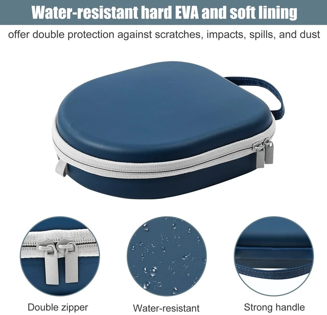 Alt view image 3 of 7 - Hard Travel Case for Sony Headphones -Navy Fits WH-CH720N/WH-CH710N/WH-CH520/WH-CH510/WH-1000XM5/WH-1000XM4/WH-XB910N & Bose 700, Carrying Bag with 2 Dust Covers