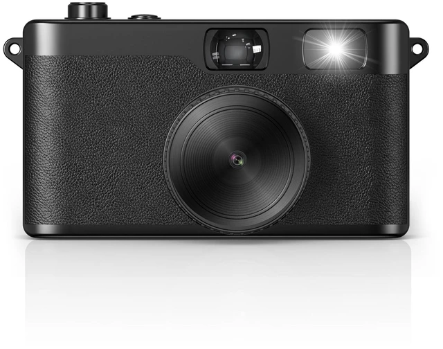 Main image of Retro Screen Free Digital Camera, Film-Style Filters for Photography Portable 16MP Rechargeable Camera, Flash, Point & Shoot, 8GB Storage, Quick Snap for Beginners on Travel & Camp (Black)
