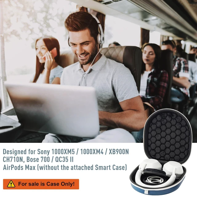 Alt view image 7 of 7 - Hard Travel Case for Sony Headphones -Navy Fits WH-CH720N/WH-CH710N/WH-CH520/WH-CH510/WH-1000XM5/WH-1000XM4/WH-XB910N & Bose 700, Carrying Bag with 2 Dust Covers