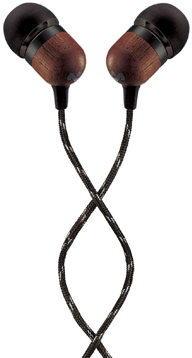 Main image of House of Smile Jamaica AUX Wired Earbuds with Microphone, Noise-Isolating in-Ear Headphones, Tangle-Resistant Cable, 3.5mm Jack Sustainable (Signature Black)