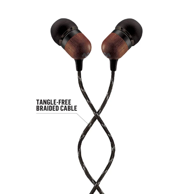 Alt view image 2 of 7 - House of Smile Jamaica AUX Wired Earbuds with Microphone, Noise-Isolating in-Ear Headphones, Tangle-Resistant Cable, 3.5mm Jack Sustainable (Signature Black)