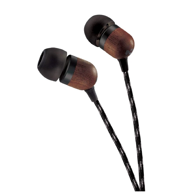 Alt view image 4 of 7 - House of Smile Jamaica AUX Wired Earbuds with Microphone, Noise-Isolating in-Ear Headphones, Tangle-Resistant Cable, 3.5mm Jack Sustainable (Signature Black)
