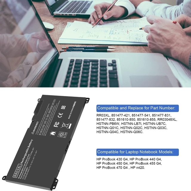 Alt view image 5 of 6 - RR03XL Battery for HP ProBook 430 G4 440 450 455 470 G4, HP ProBook 440 450 470 851477-421 851477-541 851477-831 851477-832 851610-850