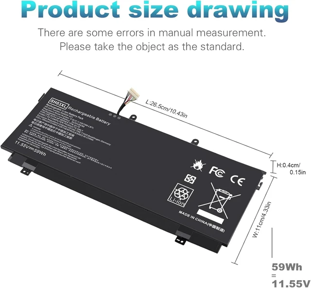 Alt view image 2 of 7 - SH03 SH03XL SH03057XL Battery for HP Spectre x360 13 w023dx 13-w0XX 13-W013DX Spare 859026-421 859356-855 TPN-Q178