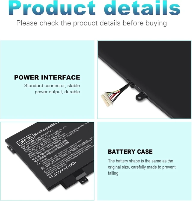 Alt view image 5 of 7 - SH03 SH03XL SH03057XL Battery for HP Spectre x360 13 w023dx 13-w0XX 13-W013DX Spare 859026-421 859356-855 TPN-Q178