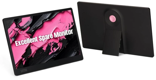 Main image of SleekView 15.6" Portable Monitor FHD 1920x1080 300 Nits 100% sRGB 60Hz 6W HDMI USB-C Lightweight Gaming Laptop Smartphone Travel Sleek & Stylish Design
