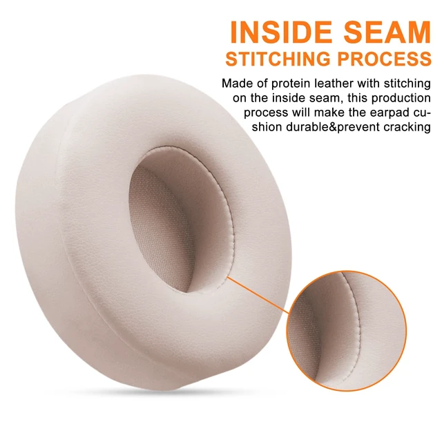 Alt view image 4 of 7 - Ear Pads Replacement for Beats Solo 3 - GVOEARS Earpad Cushions Covers for Solo 2 Solo 3 Wired Wireless ON-Ear Headphones with Noise Isolation Memory Foam Protein Leather (Light Pink)