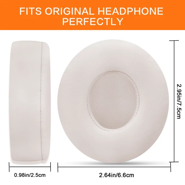 Alt view image 6 of 7 - Ear Pads Replacement for Beats Solo 3 - GVOEARS Earpad Cushions Covers for Solo 2 Solo 3 Wired Wireless ON-Ear Headphones with Noise Isolation Memory Foam Protein Leather (Light Pink)