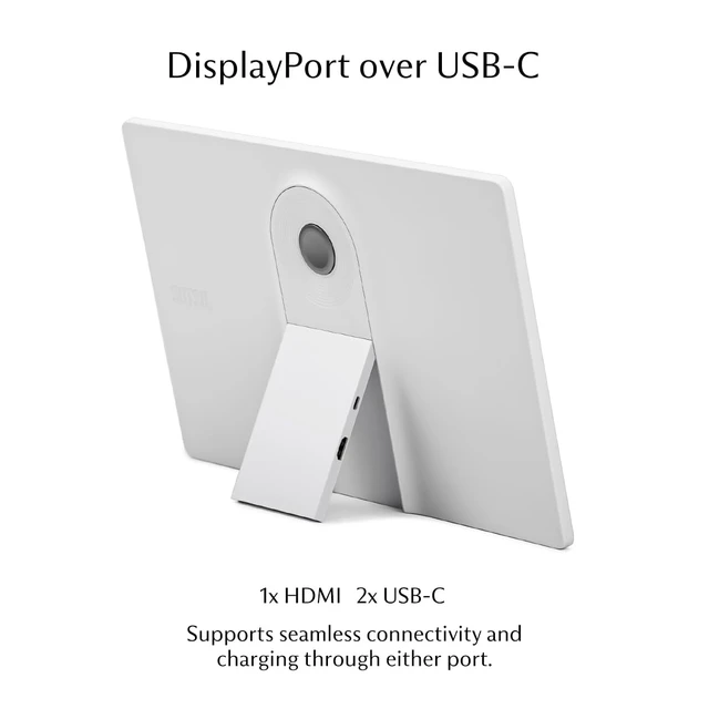 Alt view image 2 of 7 - SleekView 15.6" Portable Monitor FHD 100% sRGB USB-C HDMI 300 Nits 1920x1080 60Hz Low Power 6W Lightweight Design for Laptop Phone Gaming & Travel