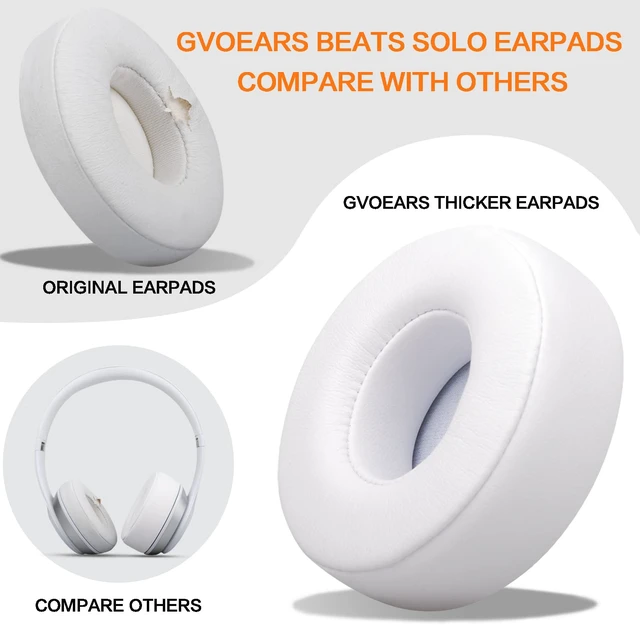 Alt view image 5 of 7 - Replacement Ear Pads for Beats Solo 3, Ear Cushions for Beats Solo 2 & Solo 3 Wireless/Wired Headphones, Not Fit Beats Studio On-Ear Headphone with Stronger Adhesive, Thicker Memory Foam(White)