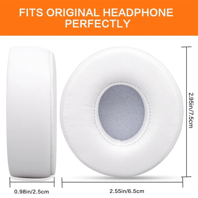 Alt view image 6 of 7 - Replacement Ear Pads for Beats Solo 3, Ear Cushions for Beats Solo 2 & Solo 3 Wireless/Wired Headphones, Not Fit Beats Studio On-Ear Headphone with Stronger Adhesive, Thicker Memory Foam(White)