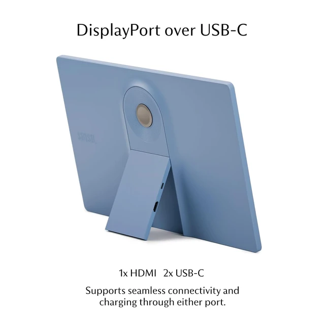 Alt view image 2 of 7 - SleekView 15.6" Portable Monitor FHD 1920x1080 300 Nits 100% sRGB 60Hz 6W HDMI USB-C Lightweight Gaming Laptop Smartphone Travel Sleek & Stylish Design