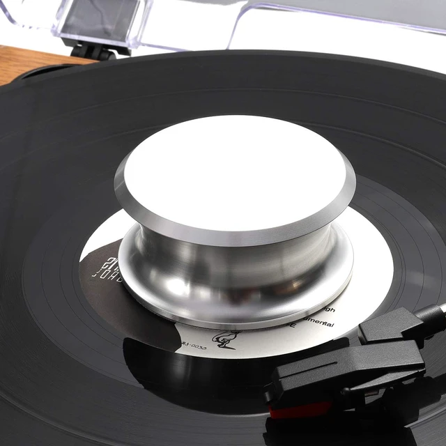 Alt view image 3 of 6 - Record Weight Stabilizer, 11.3oz Vinyl Weight for Turntable (Silver) Turntable Weight Clamps, Aluminum Vinyl Record Stabilizer, Reduces Vibration for LP Record Player, Fits Most Turntables