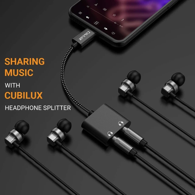 Alt view image 3 of 7 - USB C Audio Splitter for 2 Headphones with 96KHz/24-bit DAC, Type C to Dual Earphones Aux Splitter for Samsung S25/S24/S23/S22/S21/S20 Ultra, Tab S11/S10/S9/S8/S7/S6, Z Fold/Flip 7/6/5/4/3/2