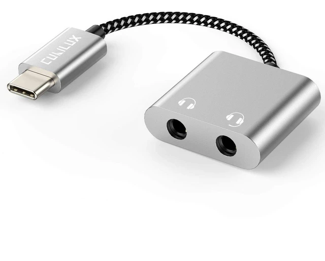 Main image of USB C Dual Headphones Splitter Compatible with iPhone 17/16/15, iPad Pro 13/11 iPad Air 13/11 iPad 11/10, Type C to Double 3.5mm Audio Splitter, 2-Way Earphone Adapter for Phone, Tablet