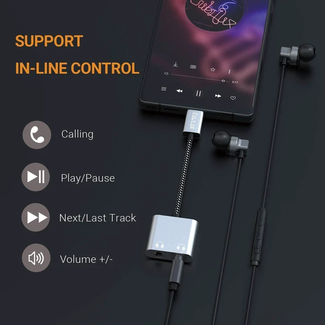 Alt view image 6 of 7 - USB C Dual Headphones Splitter Compatible with iPhone 17/16/15, iPad Pro 13/11 iPad Air 13/11 iPad 11/10, Type C to Double 3.5mm Audio Splitter, 2-Way Earphone Adapter for Phone, Tablet