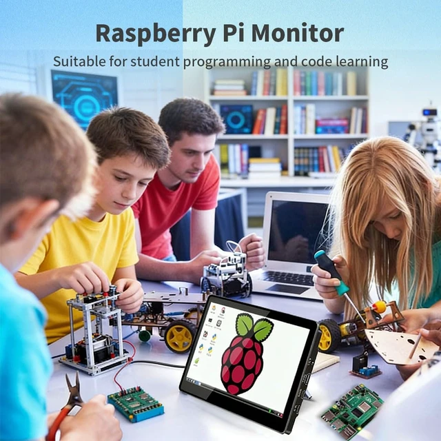 Alt view image 6 of 7 - 10.1 Touch Screen Monitor, IPS 1280x800 Small USB-C Secondary Display, 10-Point Touch, HDMI, VESA, Dual Speakers, Mini Monitor for Laptop PC Rasp Pi
